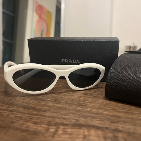Prada White Symbole Sunglasses - Picture 5 of 5